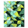 Emerald Green Geometric Triangle Collage Rug