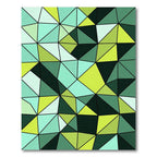 Emerald Green Geometric Triangle Collage Rug