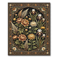 Elegant Botanical Floral Onyx Earth Rug