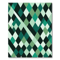 Modern Emerald Green Geometric Diamond Rug