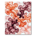 Coral Smoke Swirl Abstract Rug