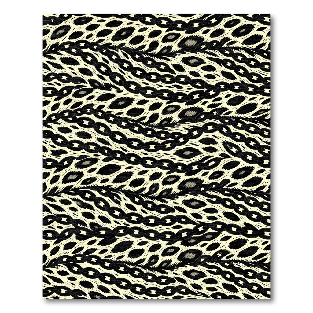 Black Chain Leopard Spots Rug