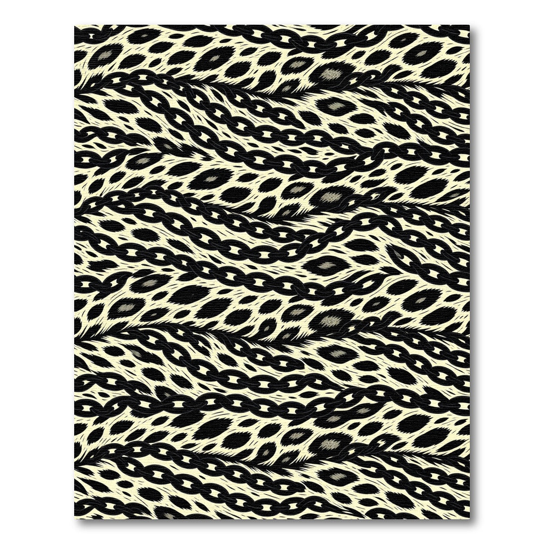 Black Chain Leopard Spots Rug
