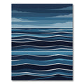 Minimalist Deep Blue Ocean Wave Rug