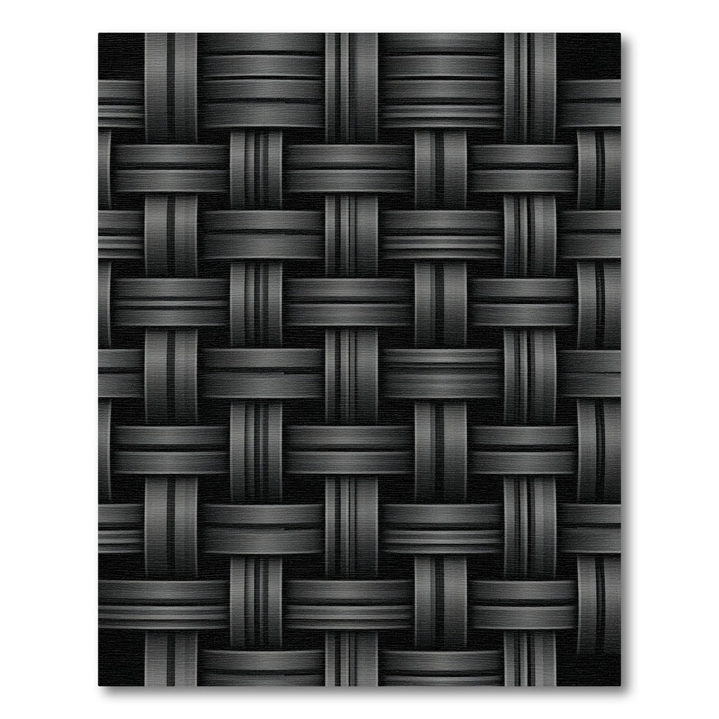 Minimalist Charcoal Woven Basket Weave Rug