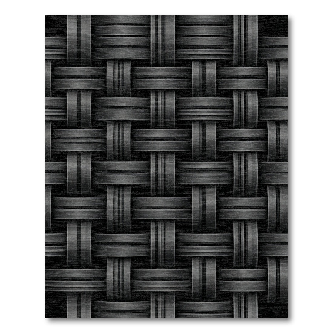 Minimalist Charcoal Woven Basket Weave Rug