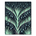 Mint Green Raindrop Botanical Foliage Rug