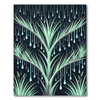 Mint Green Raindrop Botanical Foliage Rug