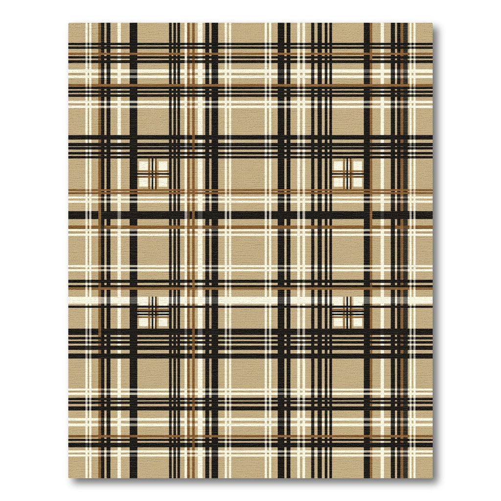 Classic Tan and Black Plaid Rug