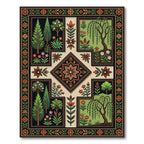 Botanical Garden Medallion Earthy Forest Rug