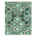 Sophisticated Sage Green Geometric Hexagon Rug