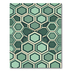Sophisticated Sage Green Geometric Hexagon Rug