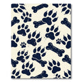 Navy Ink Paw Bone Illustration Rug