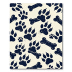 Navy Ink Paw Bone Illustration Rug