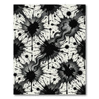 Black Ink Splatter Artistic Monochrome Rug