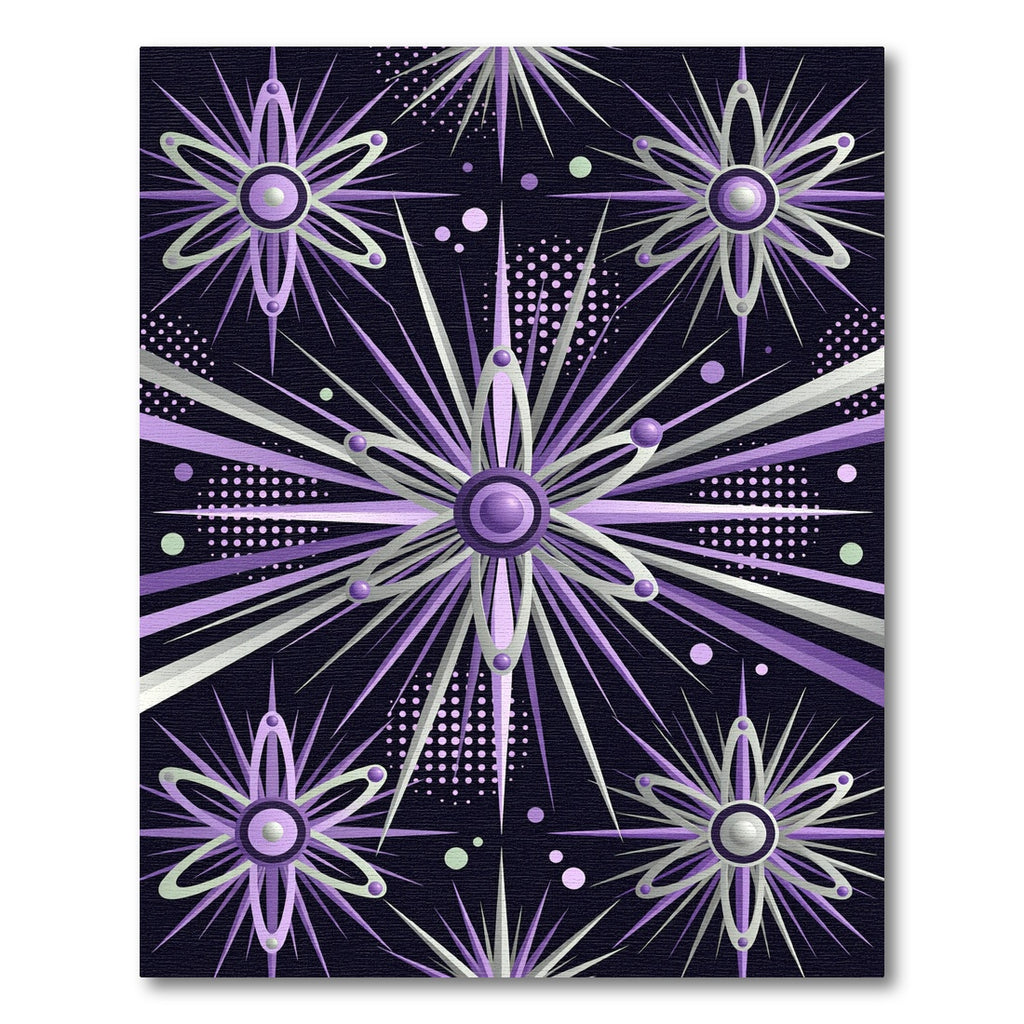 Radiant Amethyst Starburst Celestial Aura Rug