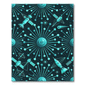 Retro Atomic Teal Spacecraft Collection Rug