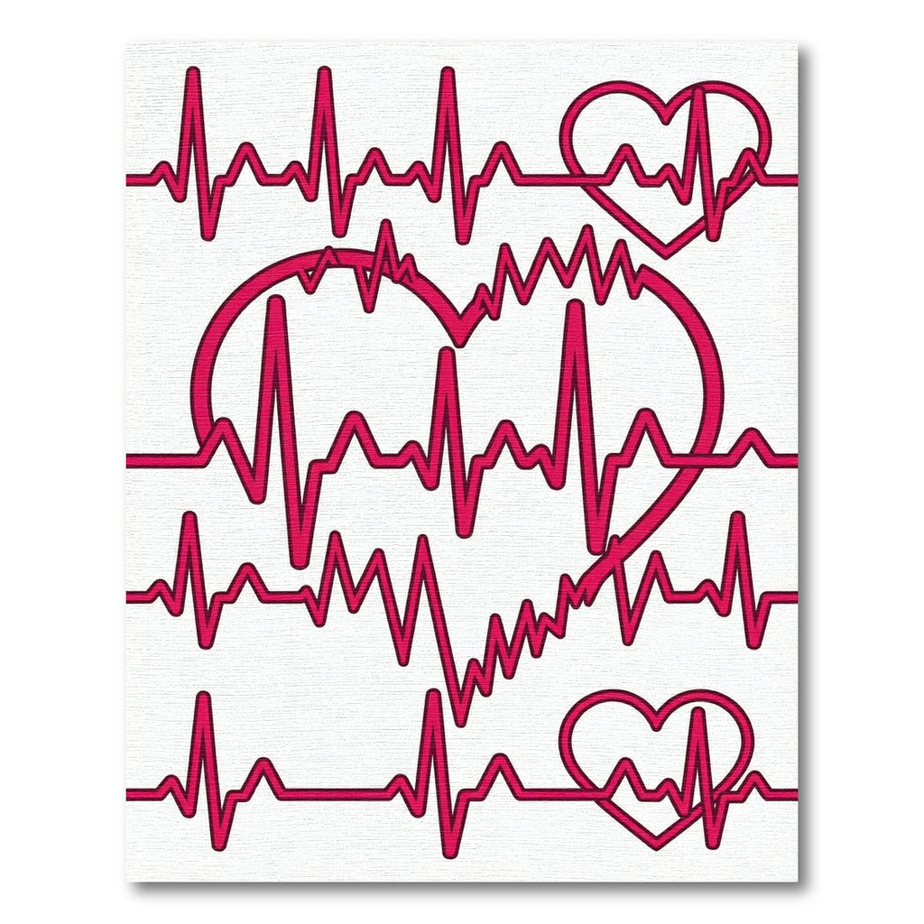 Crimson Heartbeat Pulse Wave Rug
