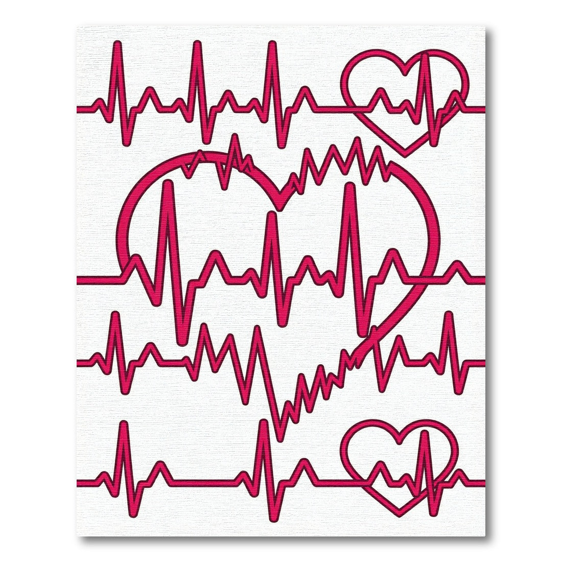 Crimson Heartbeat Pulse Wave Rug