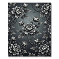 Monochromatic Peony Branches Floral Rug
