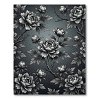 Monochromatic Peony Branches Floral Rug