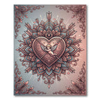 Cupid Heart Mandala Ornate Arrows Rug