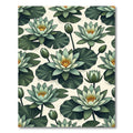 Botanical Sage Water Lily Pond Rug