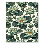 Botanical Sage Water Lily Pond Rug