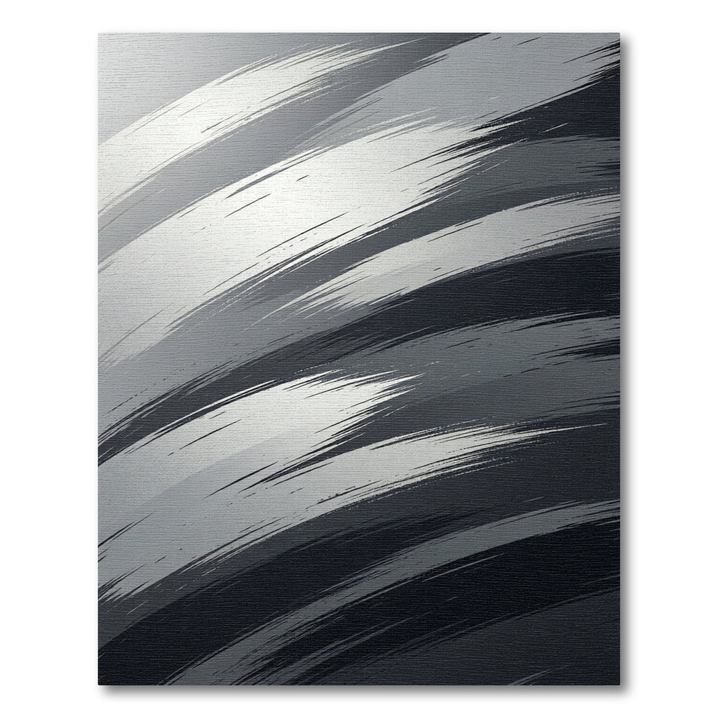Bold Gray Brushstroke Abstract Rug