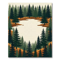Earthy Forest Pine Woodland Landscape Rug