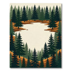 Earthy Forest Pine Woodland Landscape Rug