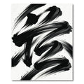 Monochrome Gestural Ink Stroke Abstract Rug