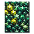Emerald Yellow Geometric Facets Rug