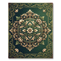 Ornate Emerald Floral Medallion Rug