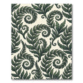 Dark Green Leafy Swirl Composition Rug