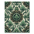 Emerald Baroque Acanthus Leaf Medallion Rug