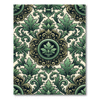 Emerald Baroque Acanthus Leaf Medallion Rug