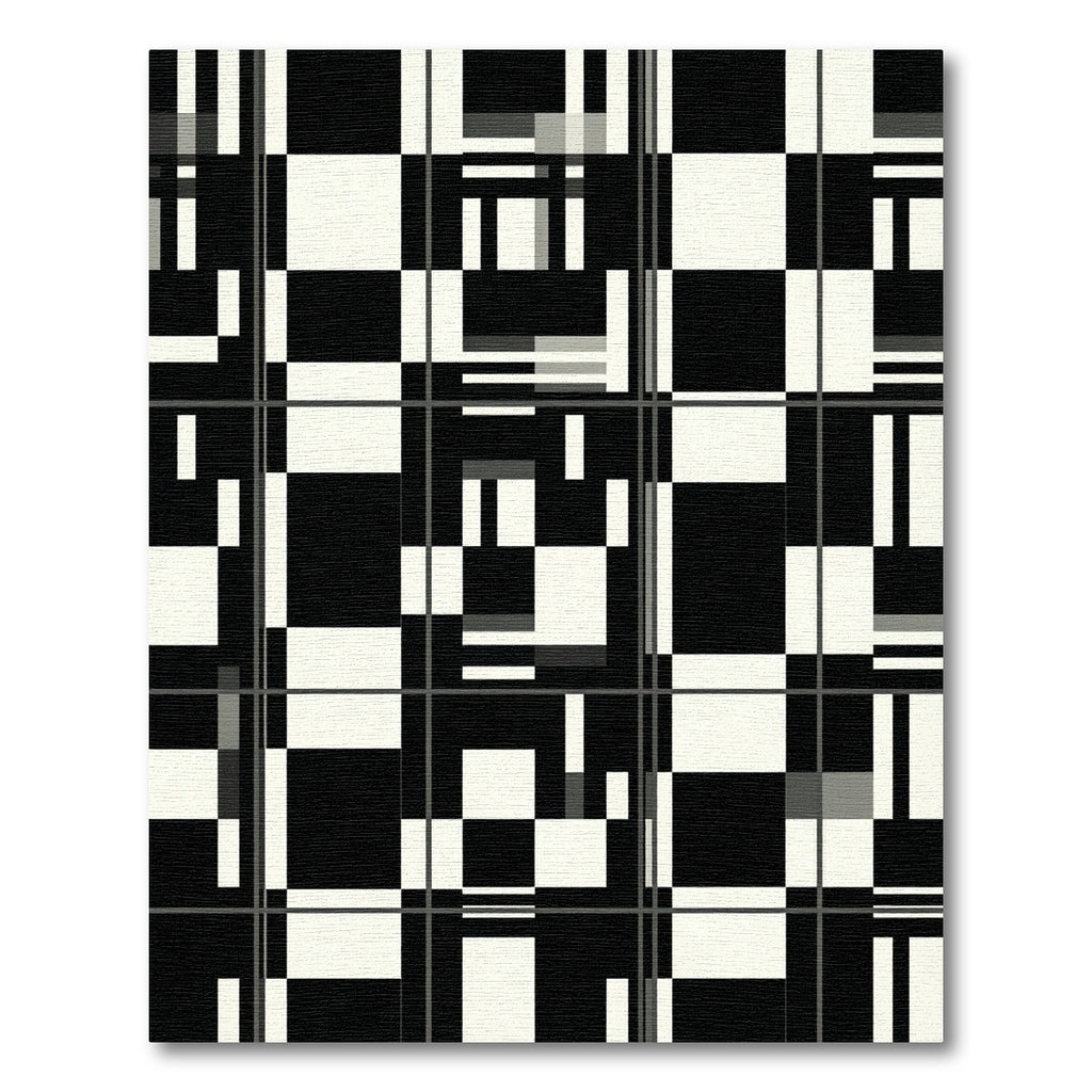 Monochromatic Geometric Grid Abstract Illusion Rug