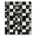 Monochromatic Geometric Grid Abstract Illusion Rug