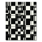 Monochromatic Geometric Grid Abstract Illusion Rug