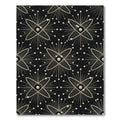 Black Atomic Burst Geometric Rug