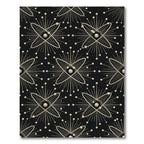 Black Atomic Burst Geometric Rug