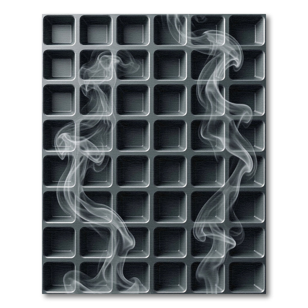 Monochromatic Gray Geometric Grid with Smoke Rug