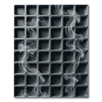 Monochromatic Gray Geometric Grid with Smoke Rug