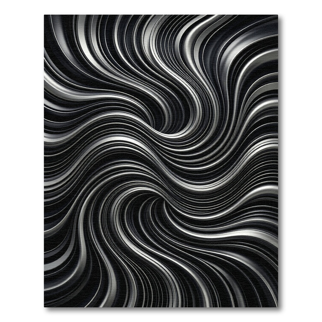 Monochrome Swirl Abstract Ripples Rug