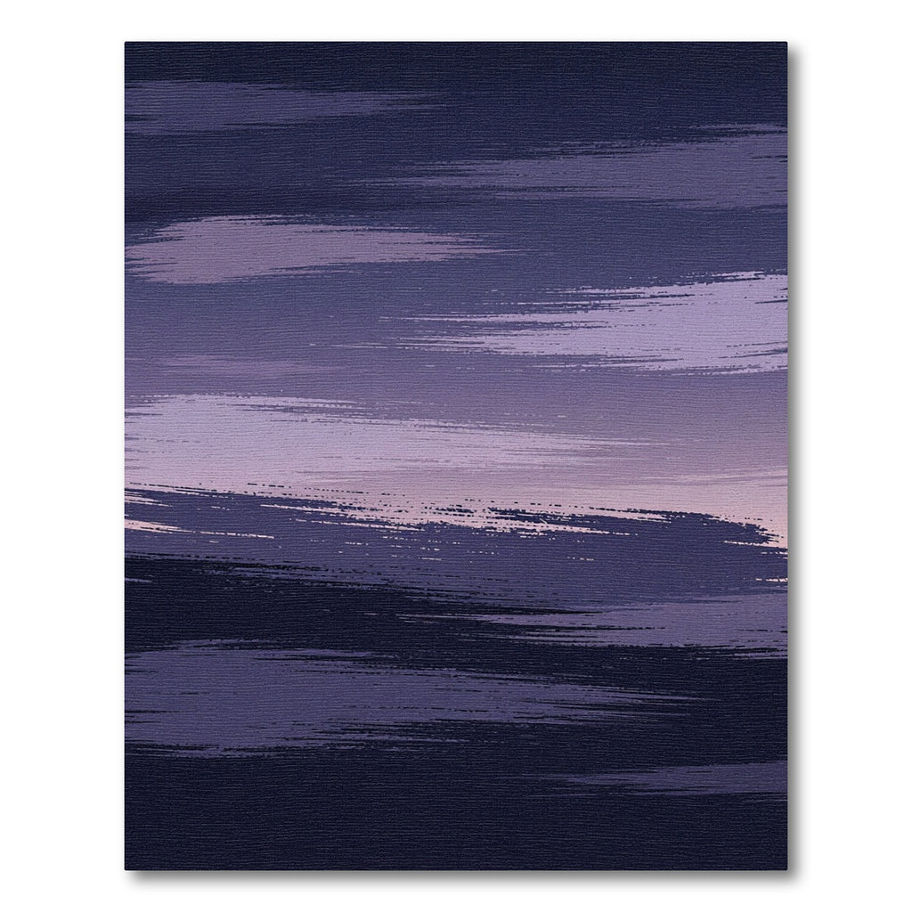 Minimalist Deep Violet Abstract Brushstroke Rug