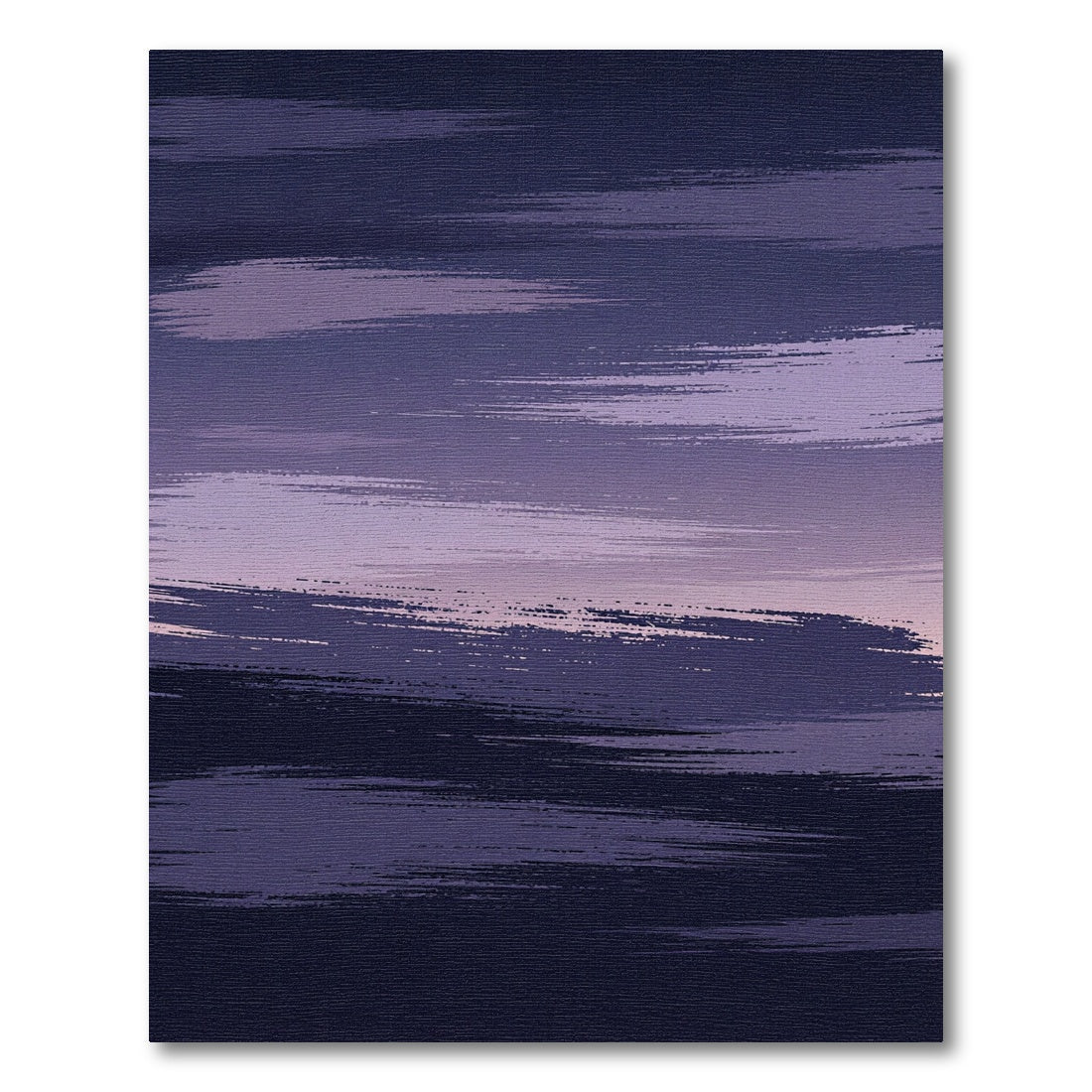 Minimalist Deep Violet Abstract Brushstroke Rug