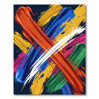 Vibrant Multicolored Abstract Thick Brushstroke Rug