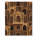 Golden Intricate Architectural Archways Rug