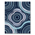 Deep Blue Abstract Ripple Rug